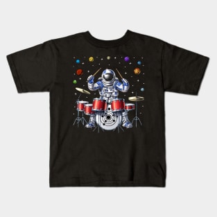 Astronaut Drummer Kids T-Shirt